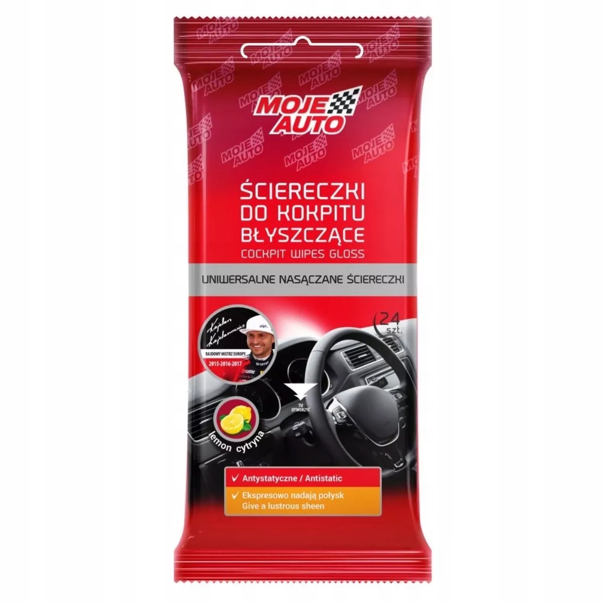 Ściereczki do kokpitu błyszczące Moje Auto 24 szt