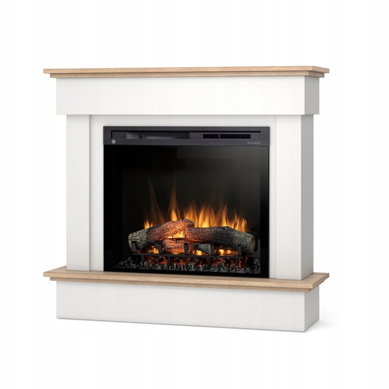 Kominek elektryczny wolnostojący Tormes W06-Biały,dąb 28" Xhd Led Warmtec