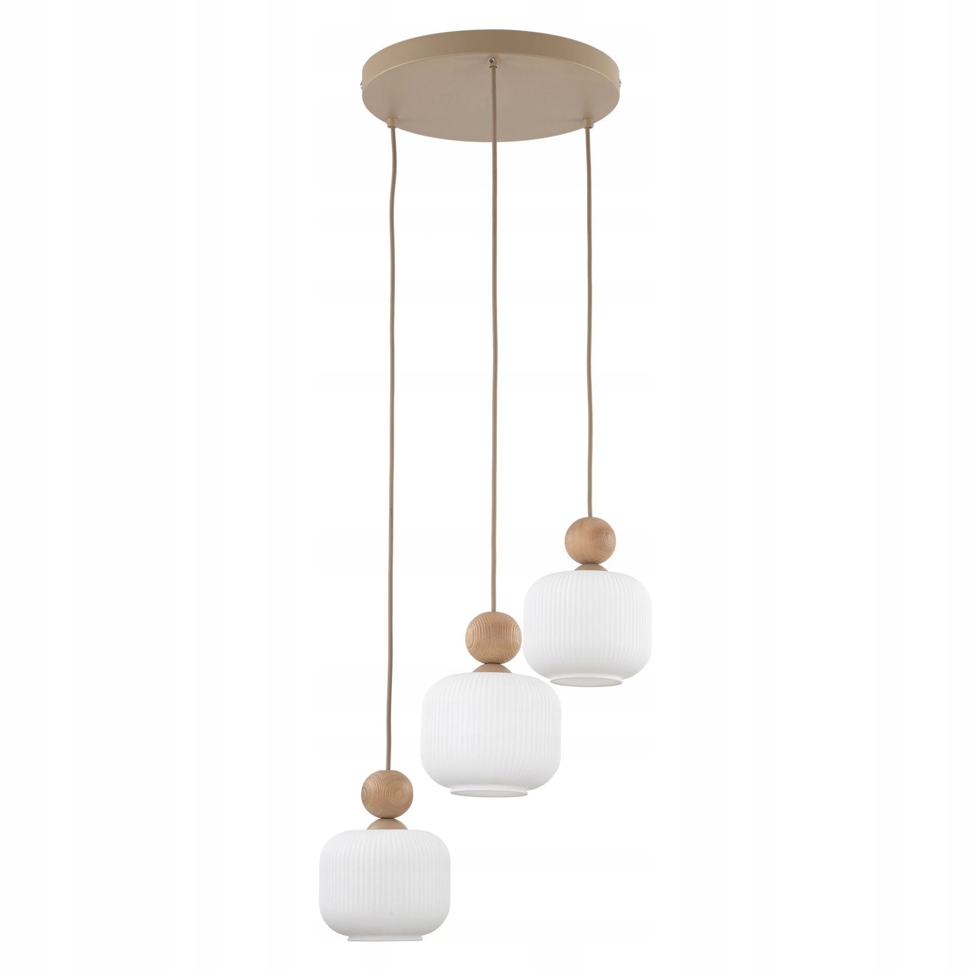 Závěsná dřevěná lampa s bílými stínítky Ballo 11050 Tk Lighting