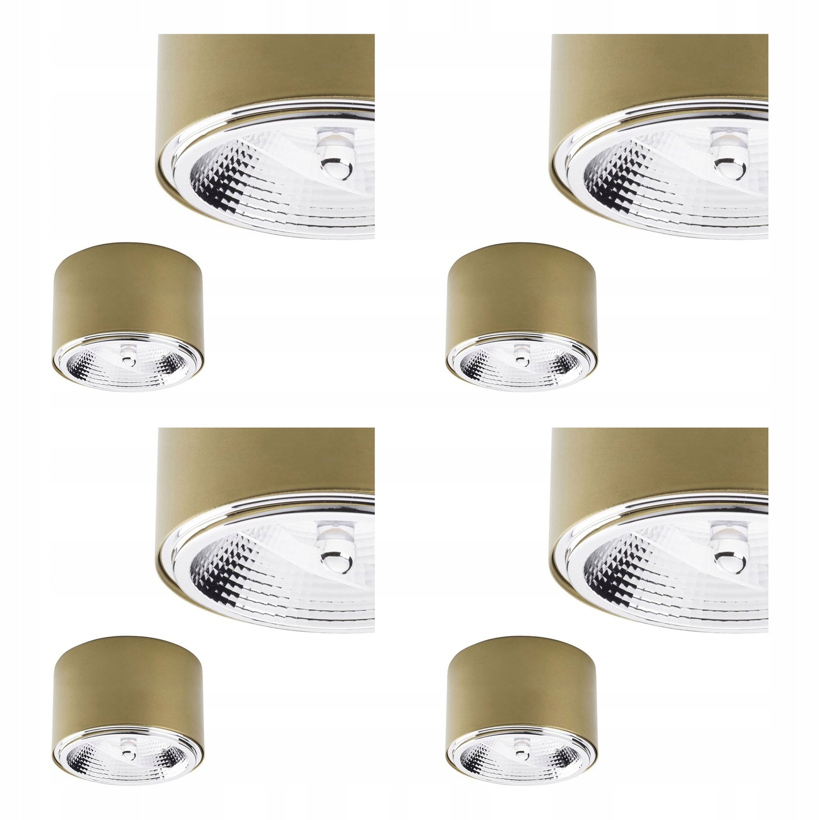Tk Lighting Sada 4x Spot Lampa Nástěnné svítidlo Zlatá AR111 12W Obývací pokoj