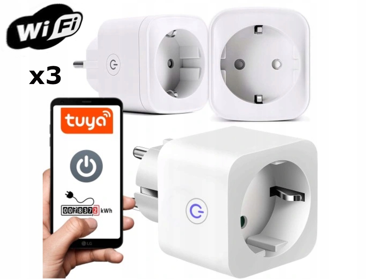 3x Programator Czasowy Inteligentne Gniazdko Smart Wifi Tuya Watomierz