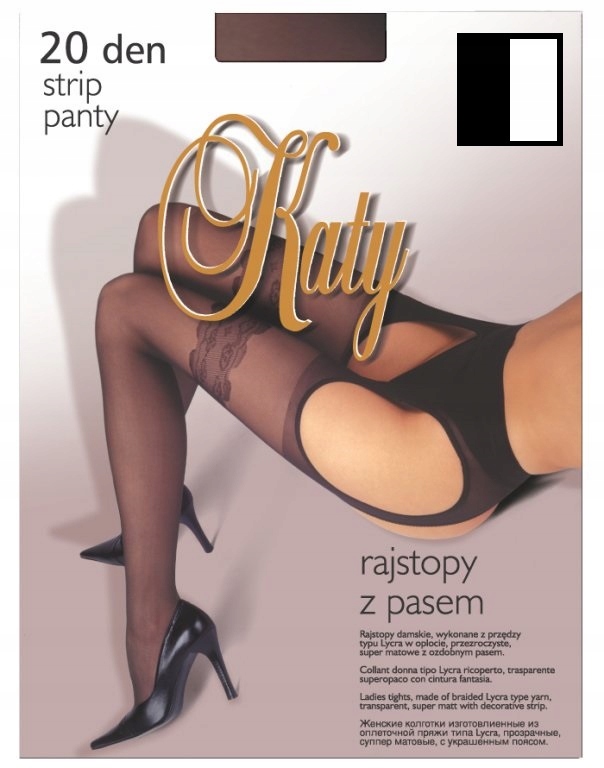 

Katy Strip Panty pończochy z pasem nero-bianco r.3