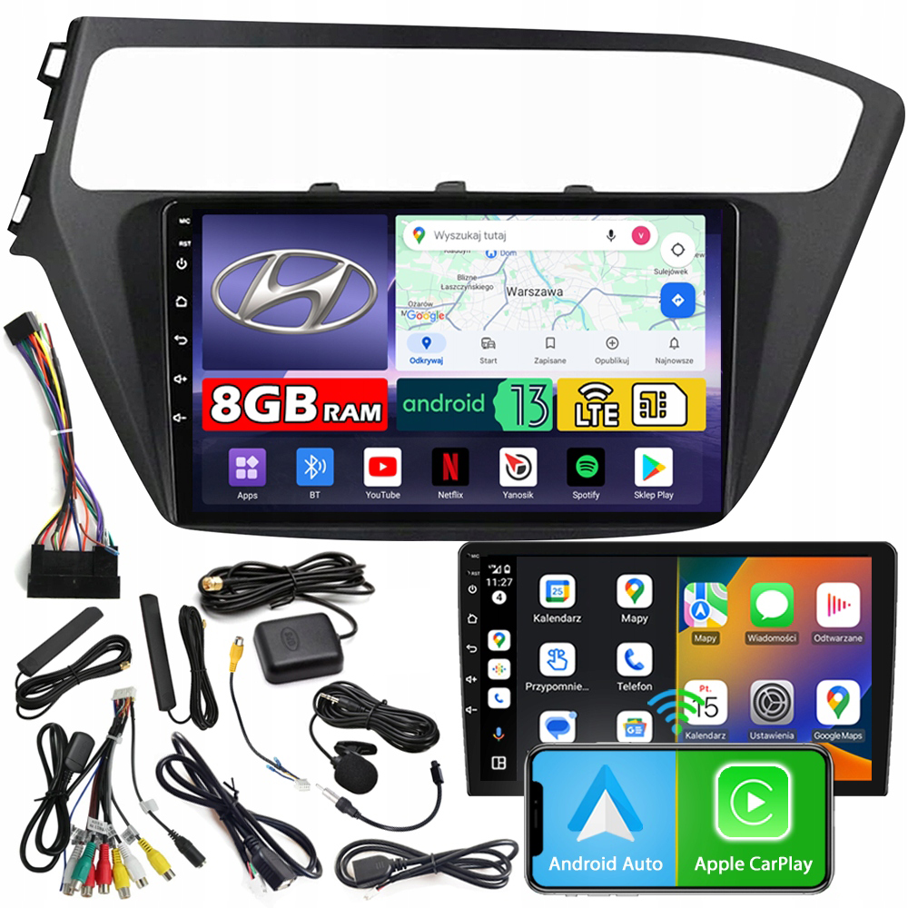 Automobilové Rádio Ncs ZQ9 Hyundai i20 2018-2020 Android Navigace 8GB Lte