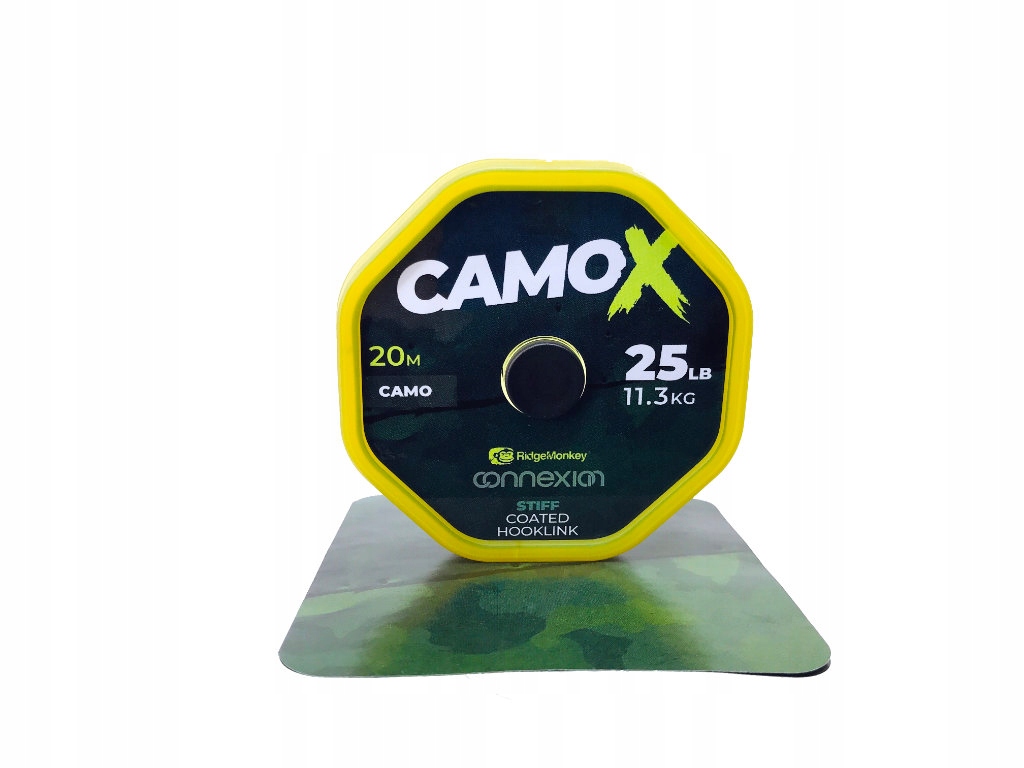 RidgeMonkey Connexion CamoX Stiff Coated Hooklink 25 lb 11,3 kg 20 m