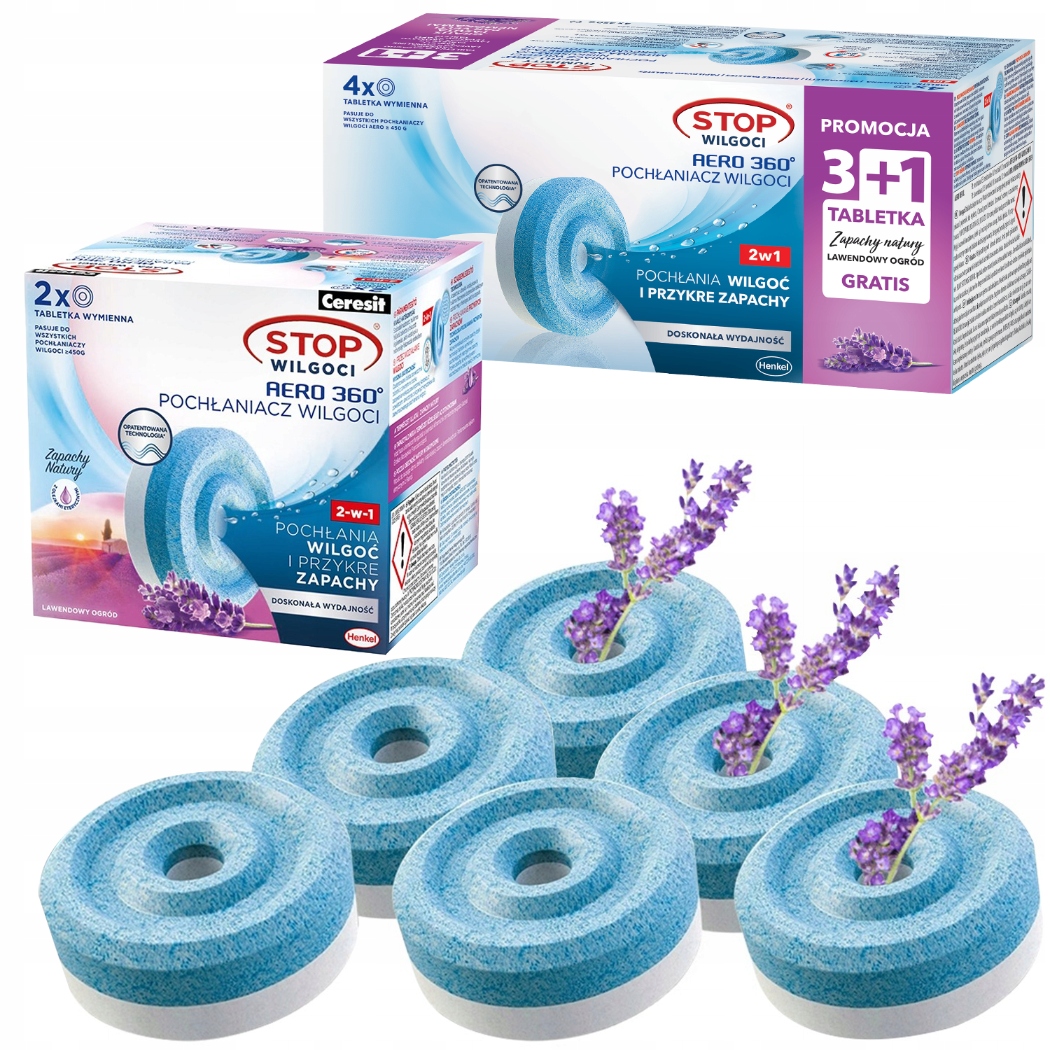 6x Pohlcovač Stop Vlhkosti Ceresit Aero Náplně Sada