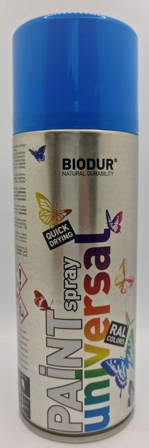 FARBA SPRAY NIEBIESKI RAL 5010 Emalia BIODUR 400ml Marka Biodur