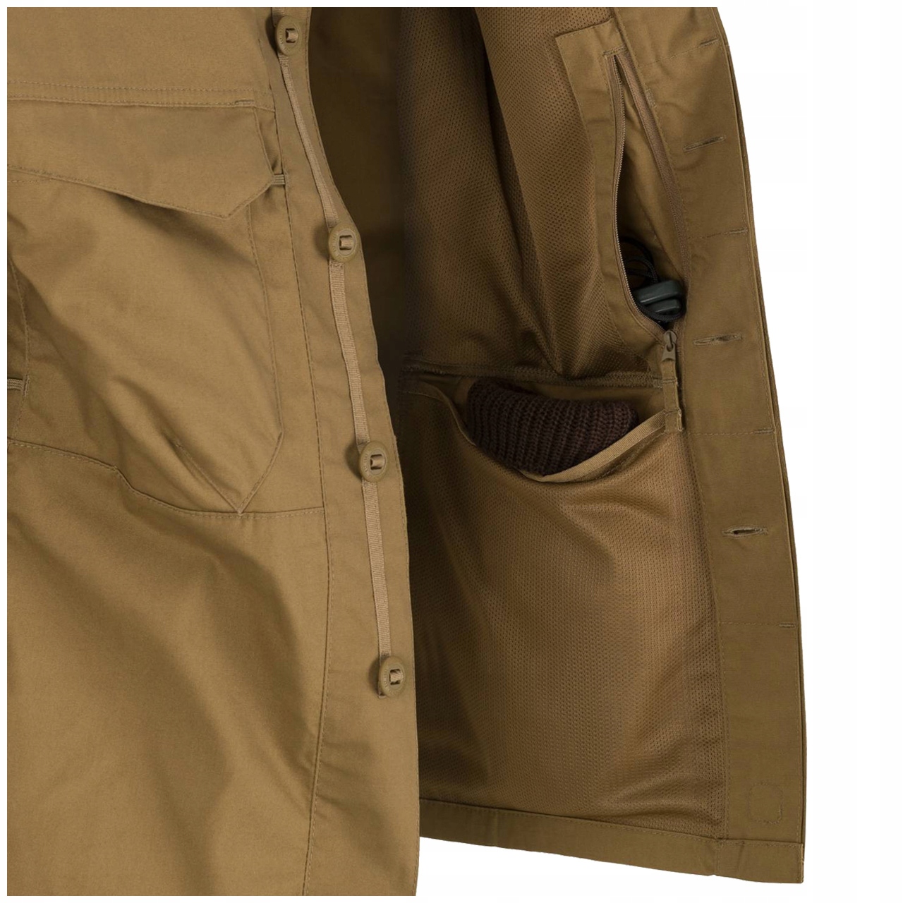 KOSZULA MĘSKA WOODSMAN HELIKON BUSHCRAFT WZMOCNIENIA Earth Brown/Czarna Linia plus size (duże rozmiary)