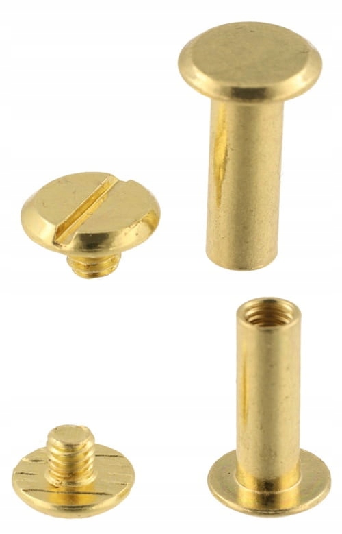 

Ćwieki 15mm Skręcane Śrubka Złoty płaski 5szt