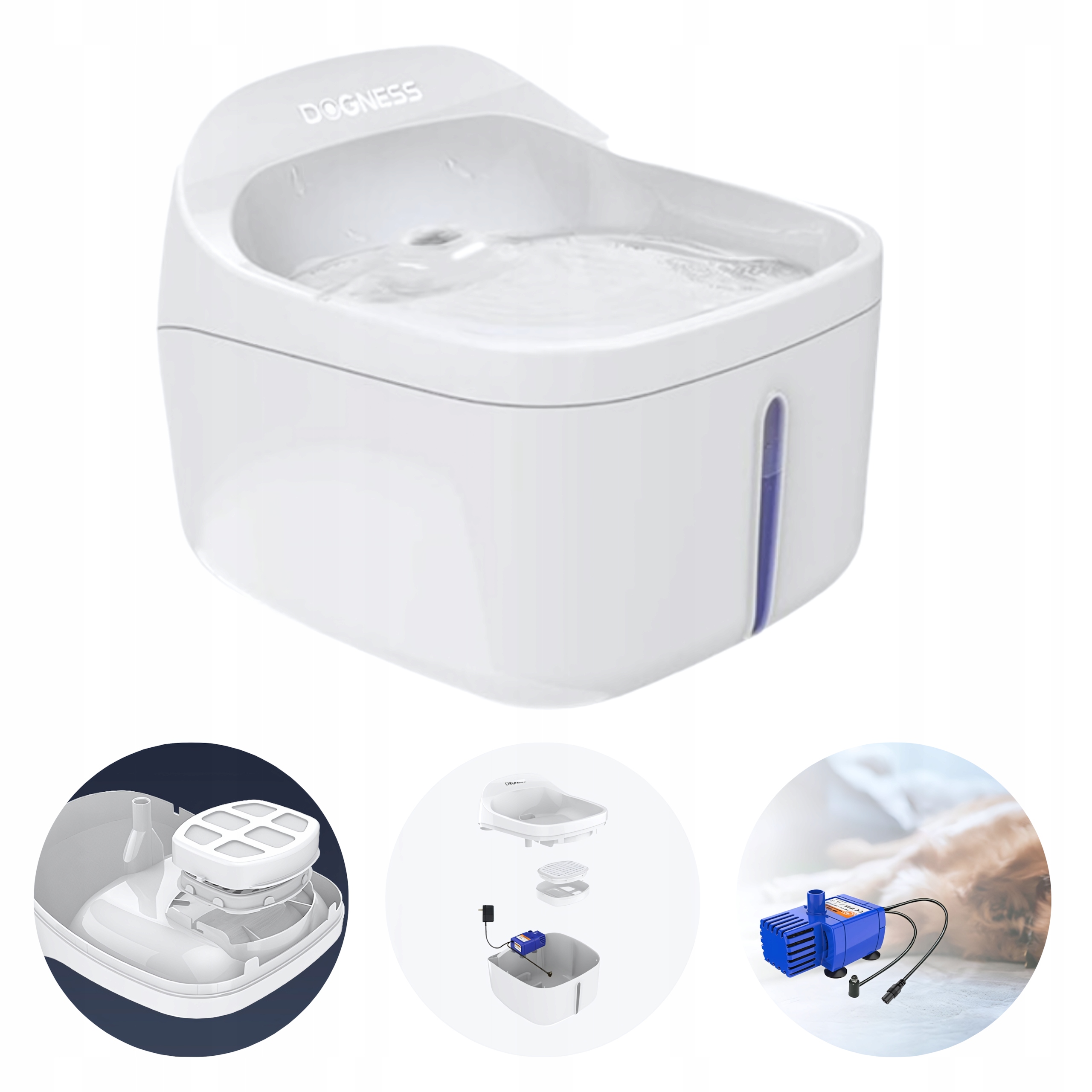 Bol de apă Dogness Smart Fountain pentru c&acirc;ini și pisici 2L