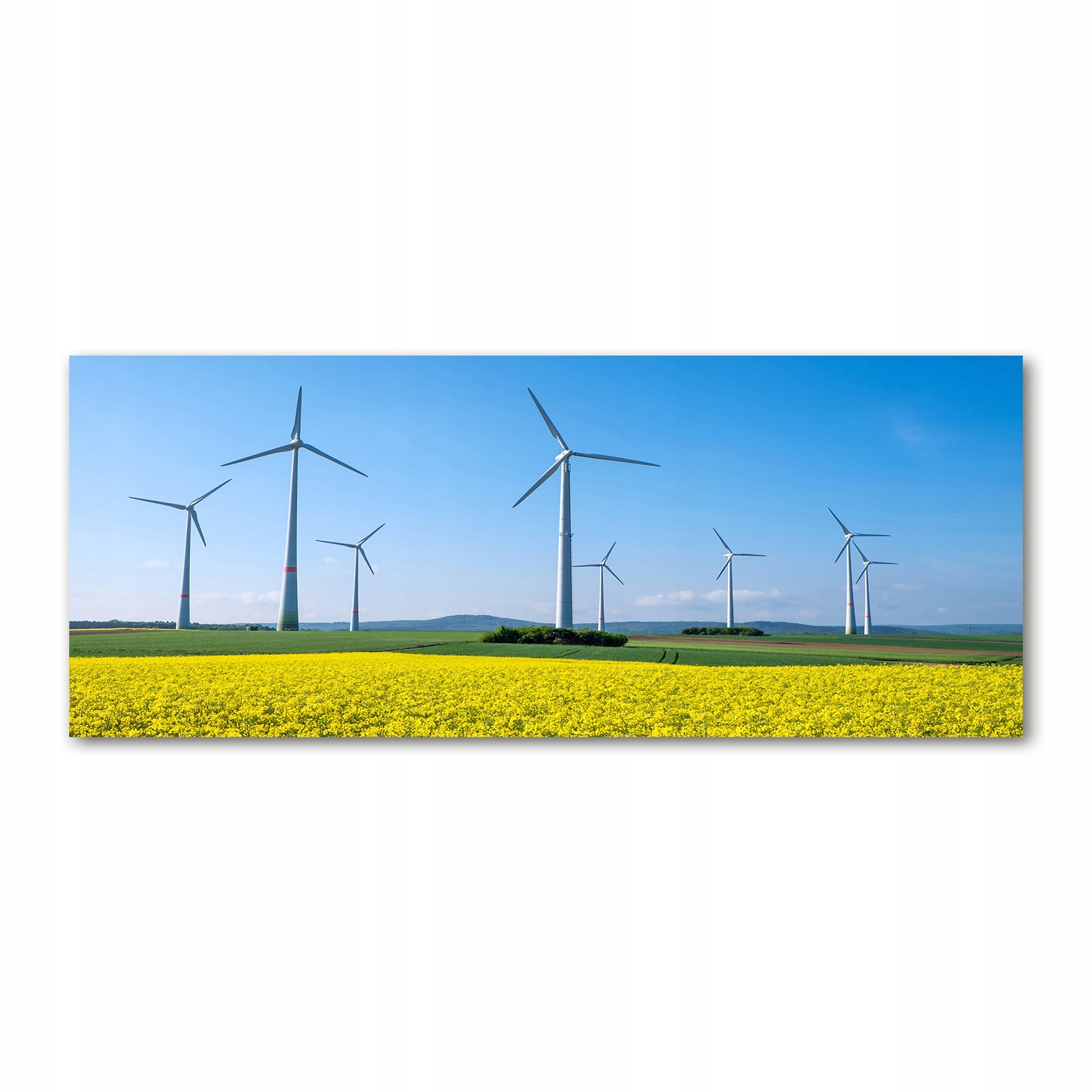 

Foto obraz szkło akryl Wiatraki na polu 125x50 cm