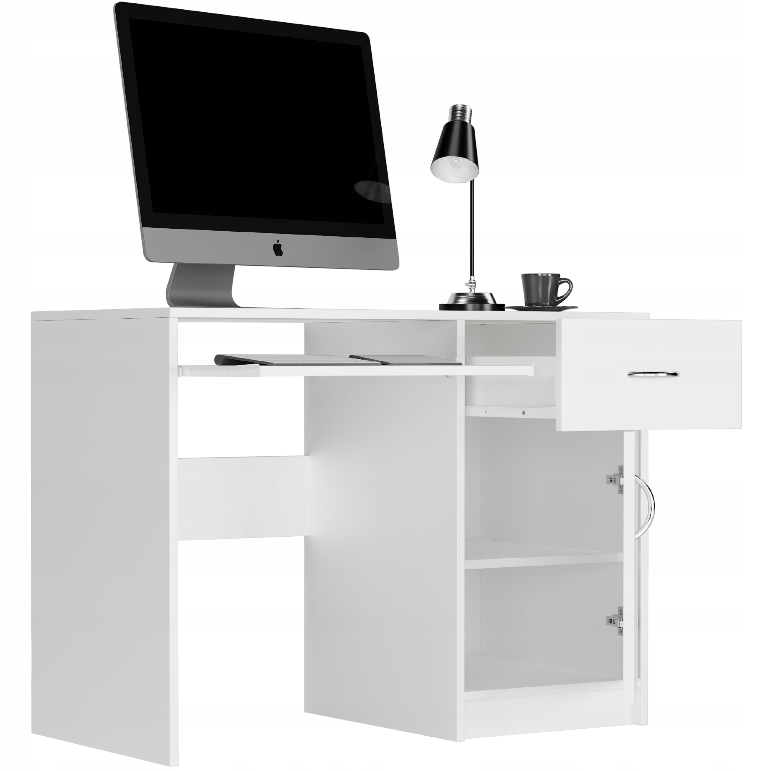 BIURKO KOMPUTEROWE 100CM STOLIK LAPTOP BIAŁE N-9 BIALE