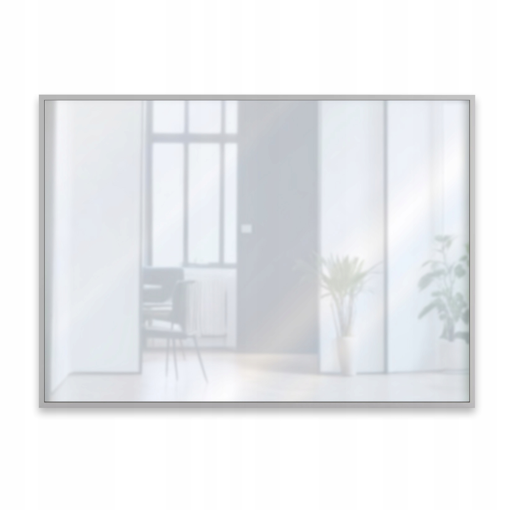 Obdĺžnikové Nástenné Zrkadlo Loft V Úzkom Hliníkovom Ráme 120 x 80 CM