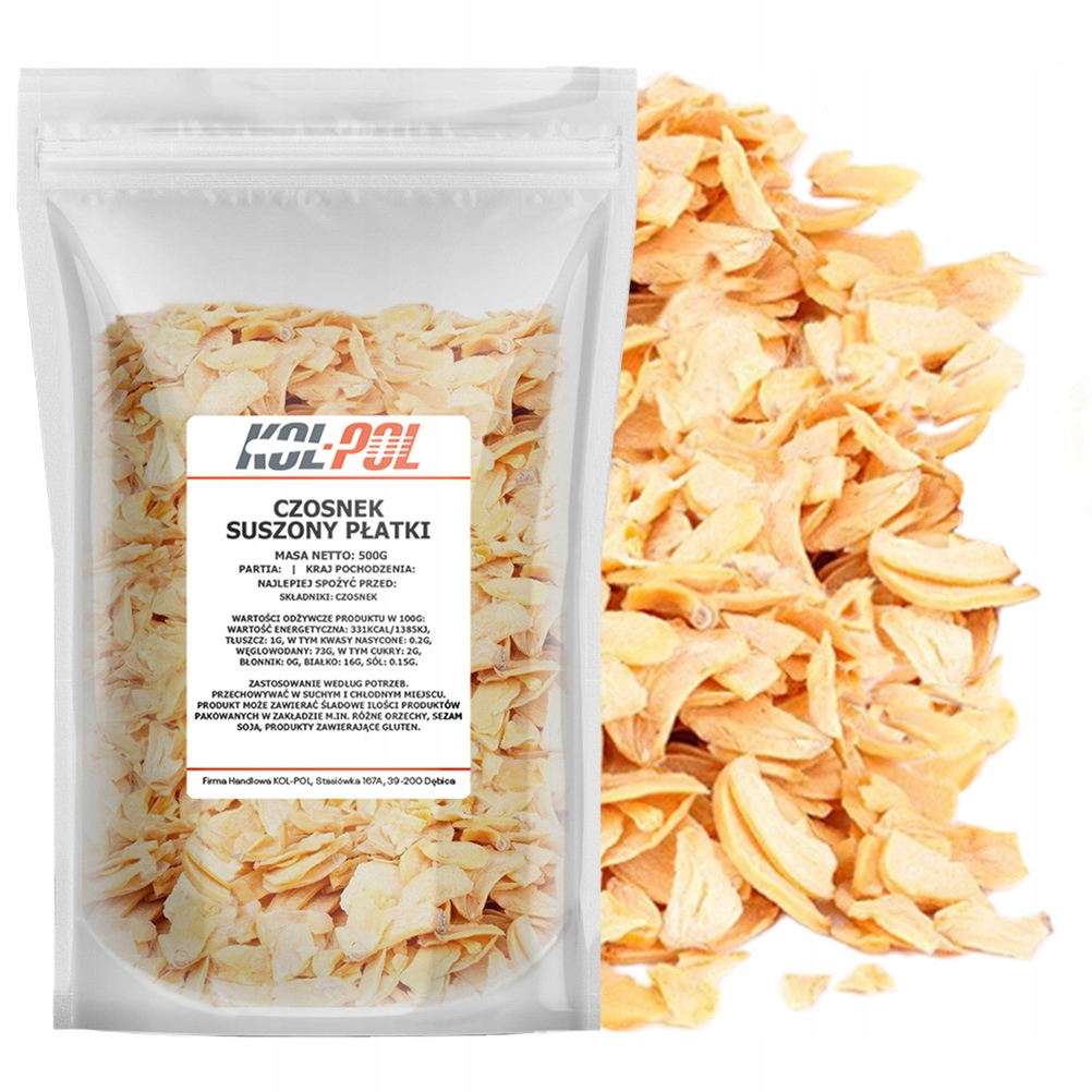 CZOSNEK SUSZONY PŁATKI 500g Naturalny w płatkach