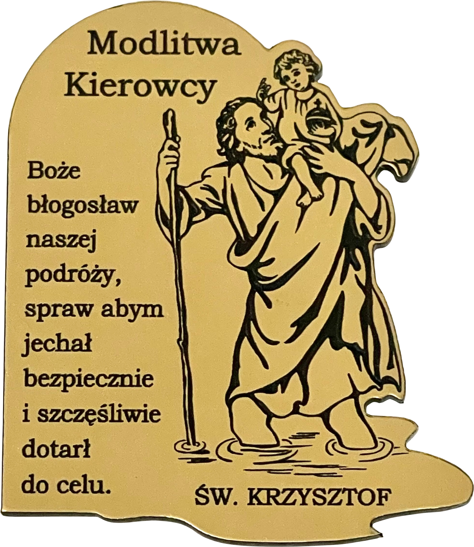 PLAKIETKA DO SAMOCHODU ŚWIĘTY KRZYSZTOF PATRON KIEROWCÓW MODLITWA KIEROWCY