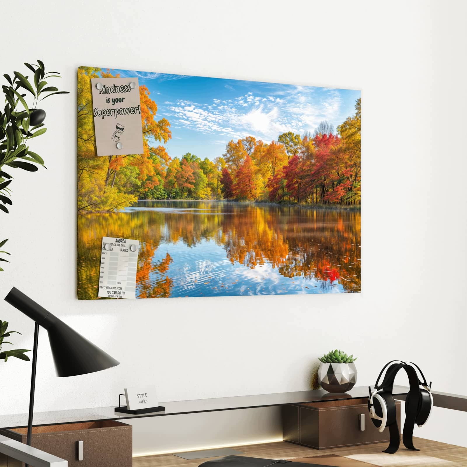 Magnetická tabule Podzimní Jezero 60 × 40 cm