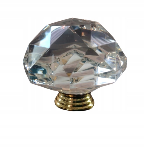 MEGA DUŻA KRYSZTAŁOWA GAŁKA DO MEBLI, UCHWYT ZŁOTO