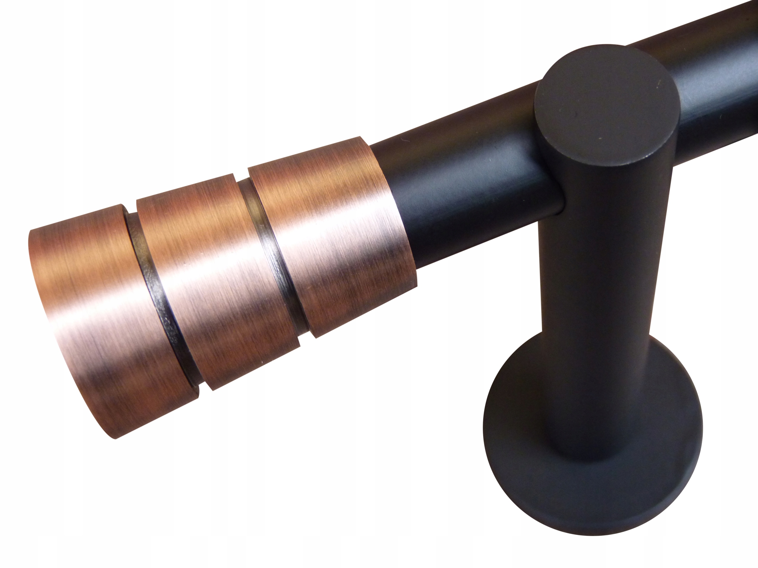 KARNISZ MIEDZIANY CZARNY POJEDYNCZY 19MM 160CM