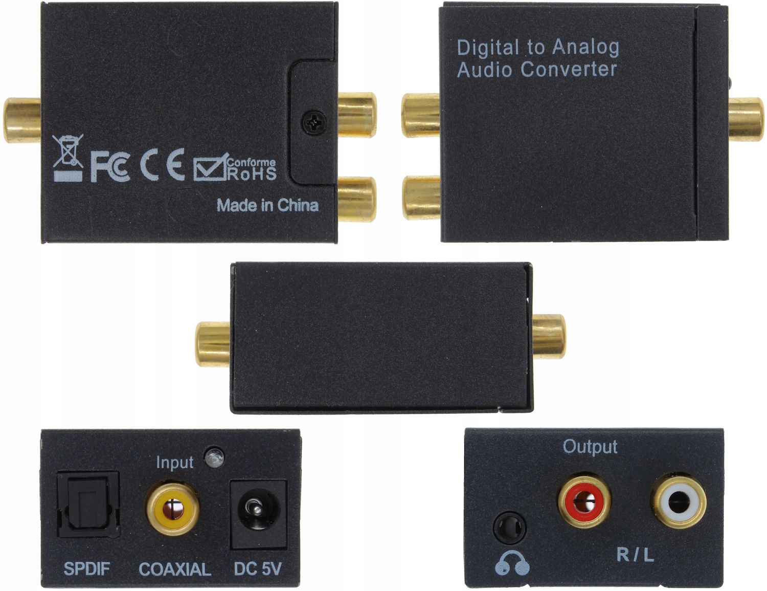 Konwerter Digital to Analog Toslink RCA Słuchawki Model RCA1 YQ-5