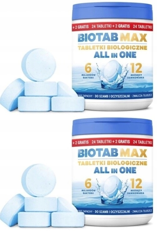 BioTab Max Tabletki do szamba Bakterie 3w1 2 opak