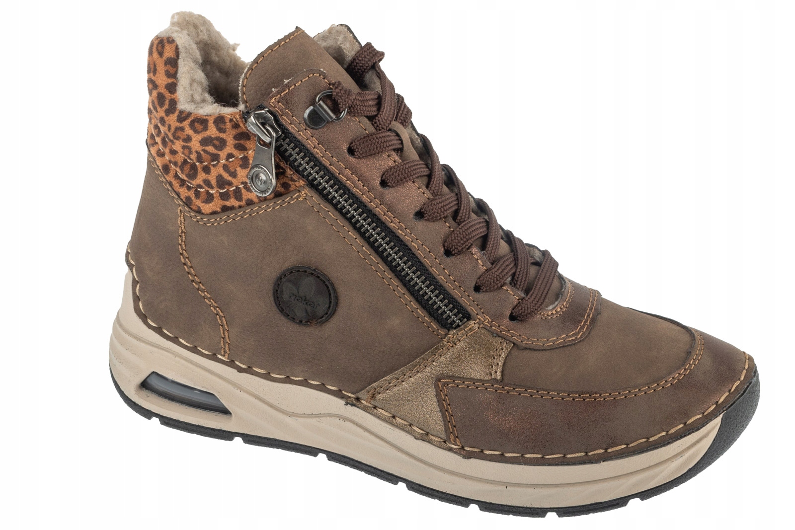 Rieker Booties [42] Dámské kožené kozačky Hnědá