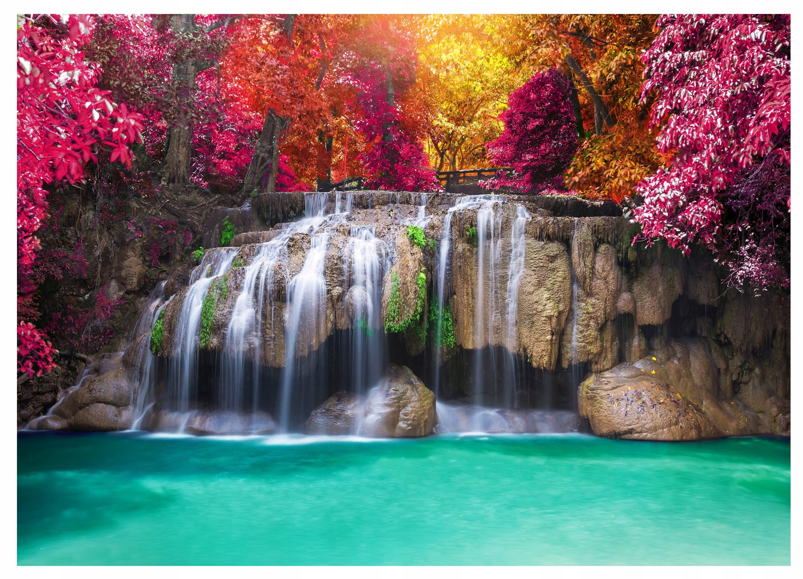 Fototapeta Vodopád 3D Les Příroda Do Ložnice Obývacího Pokoje Tapeta Na Zeď 250x175