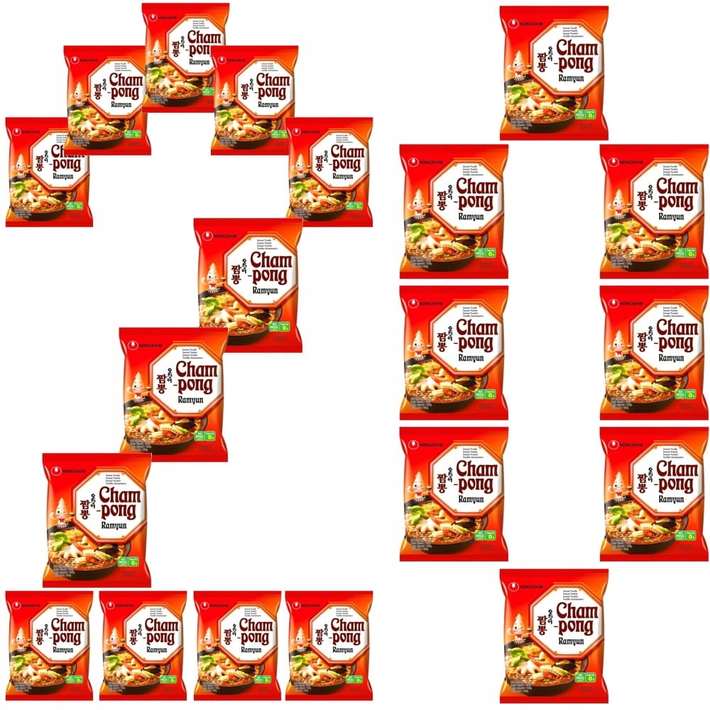 Levně 20 x Korejská Instantní polévka s mořskými plody SeaFood Cham-Pong 124 g Nong Shim