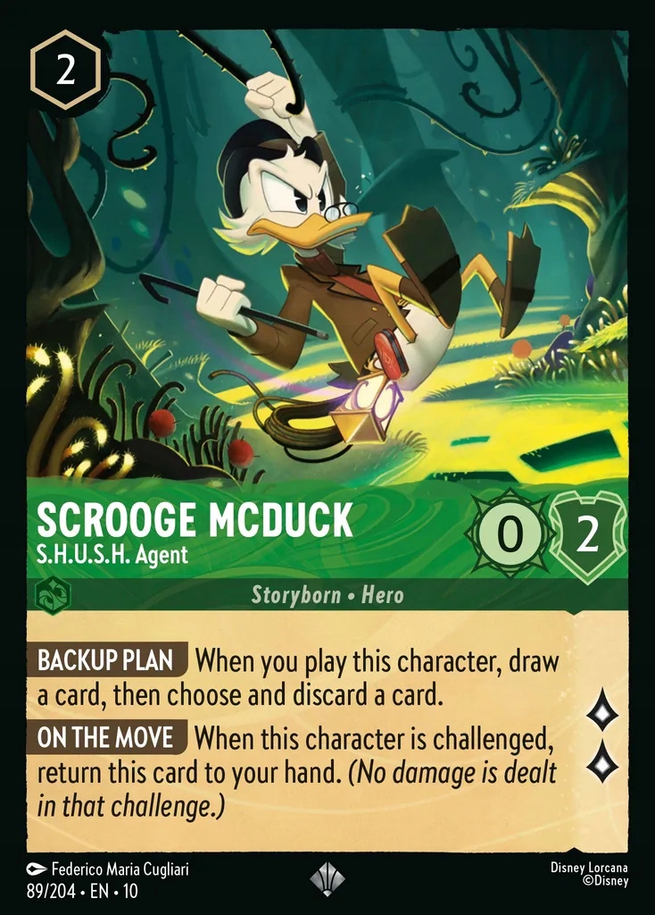 Disney Lorcana Scrooge McDuck S.h.u.s.h. Agent 10WHI #089 Foil