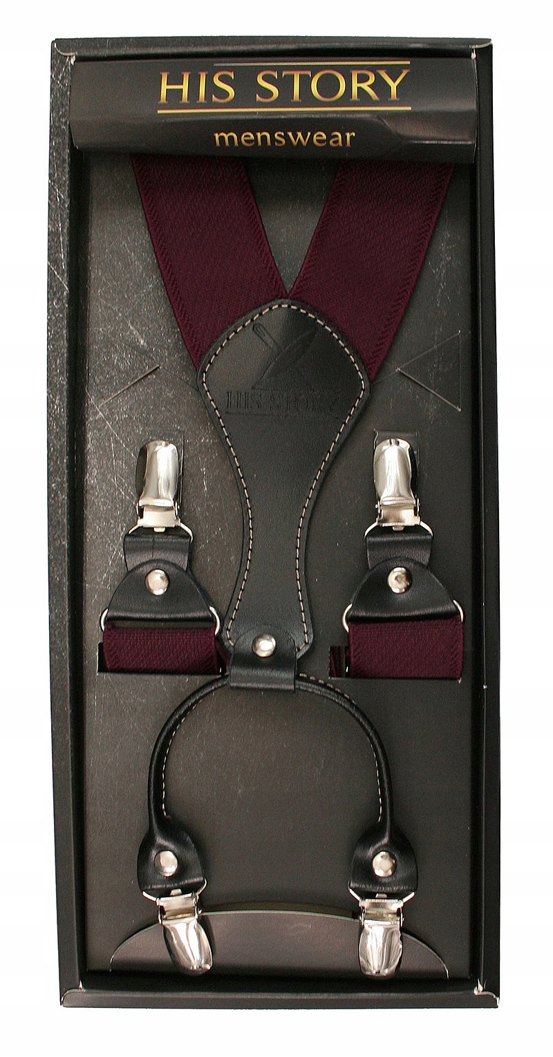 

Bordowe Eleganckie Szelki Męskie -his Story