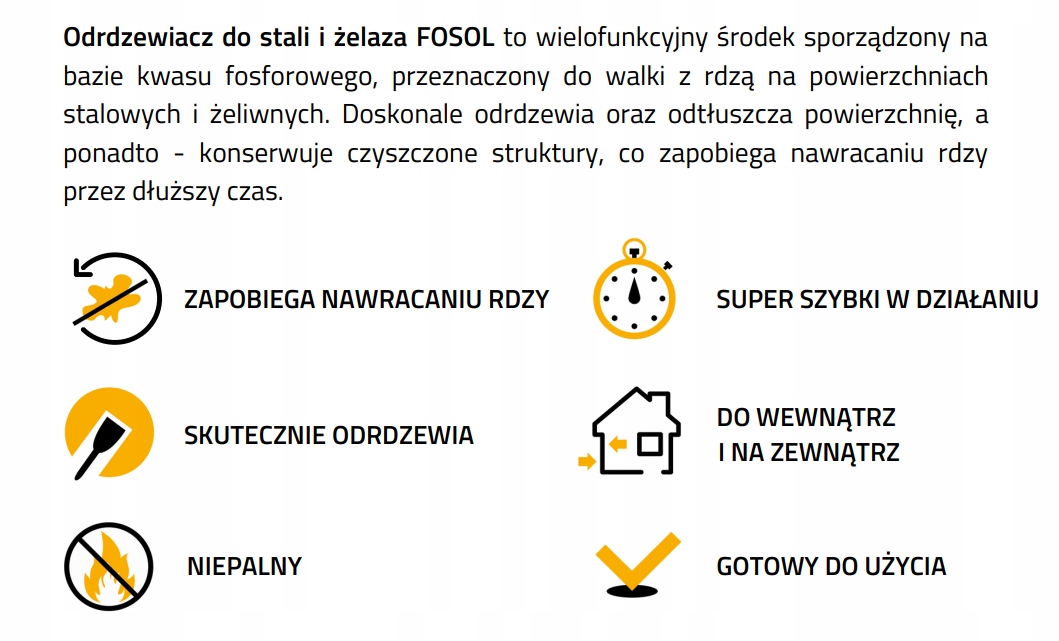 FOSOL Odrdzewiacz do stali i żeliwa 500 ml atomizer Dragon EAN (GTIN) 5903649064776