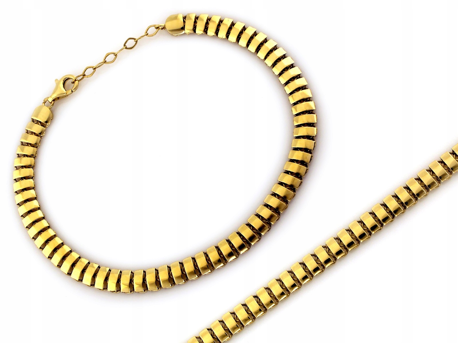 Zlatý náramek 585 lesklý, r18, elegantní vzor 4.54 g