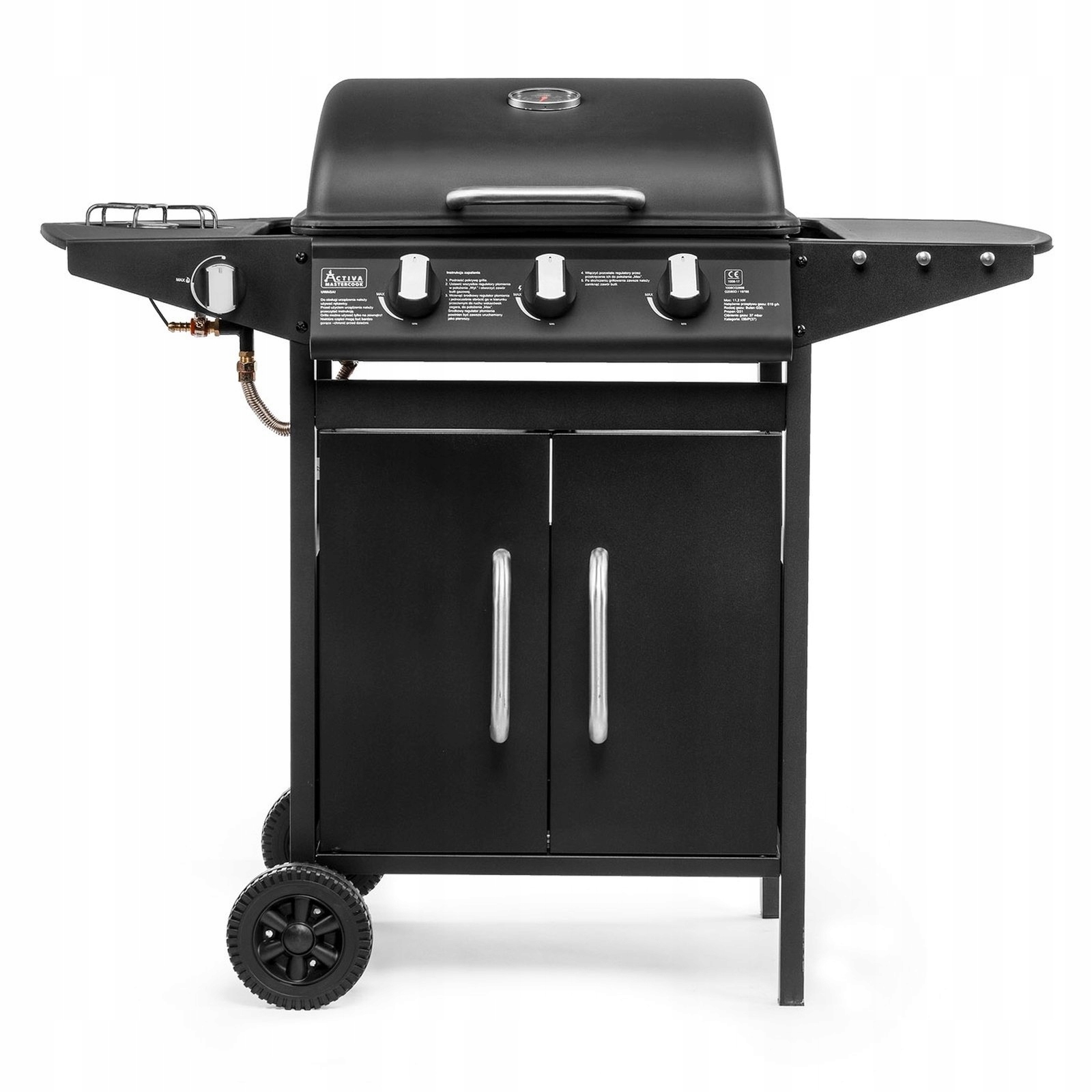 Activa Grill Gazowy Ogrodowy 3 palniki boczny, Moc 11,2 kW