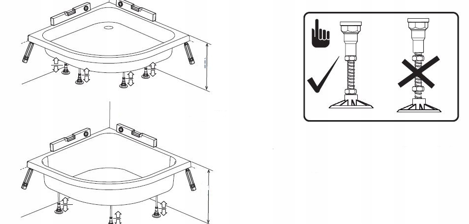 NOGI DO BRODZIKA KOMPLET 5 szt . 90 mm - 140 mm Szerokość 90 cm