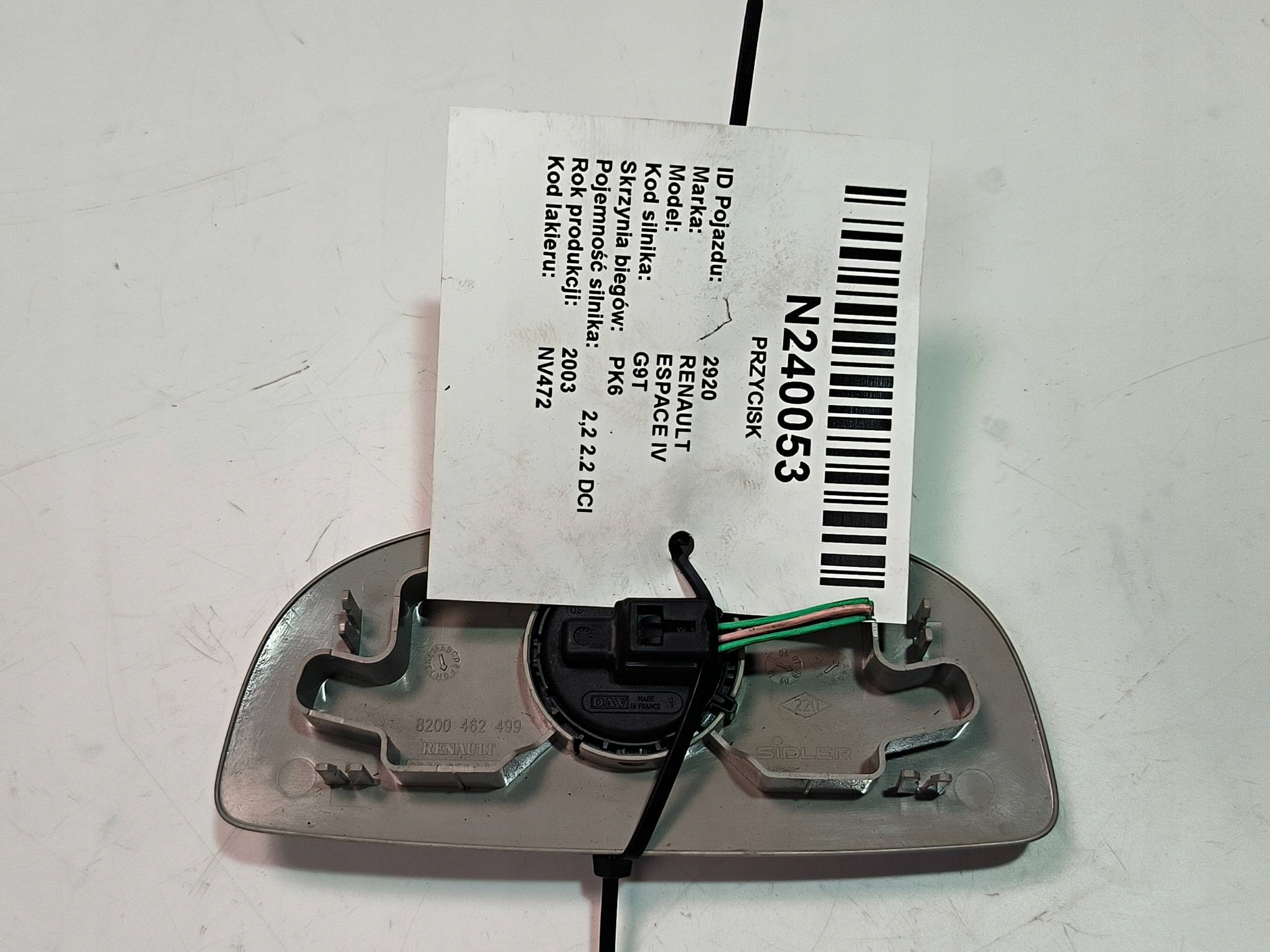 Schalter 8200462499 RENAULT ESPACE IV