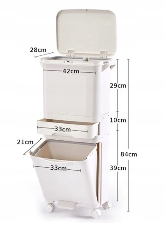 KOSZ DO SEGREGACJI ŚMIECI ODPADÓW DOMOWY DO KUCHNI Stan opakowania oryginalne