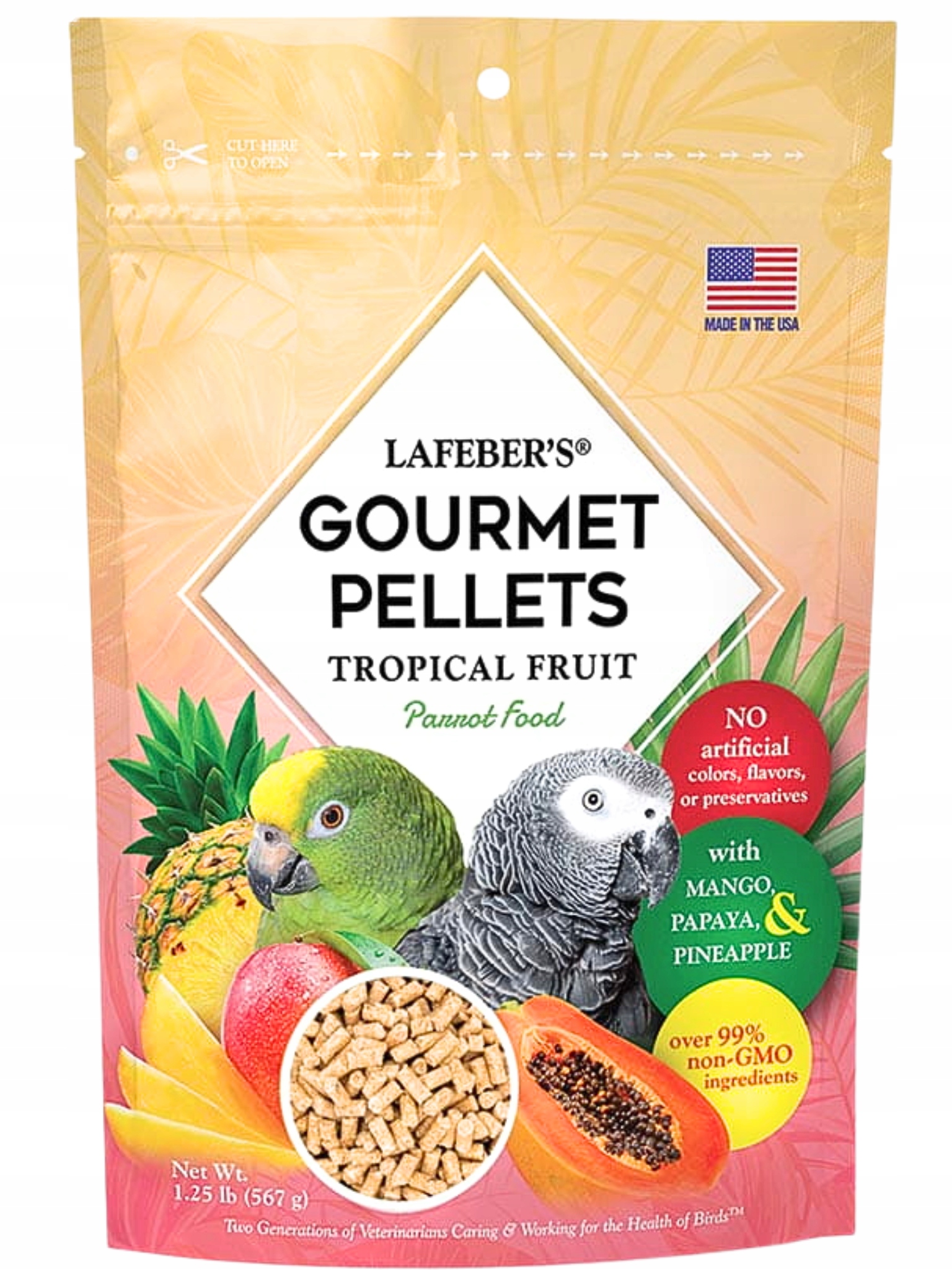 Lafeber Gourmet Pellets Tropical Fruit Vyvážené krmivo pro papoušky