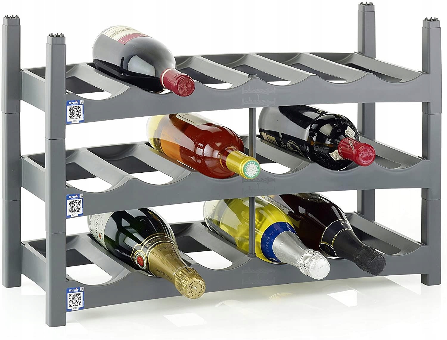 

Regał na wino 3x półka stojak butelki alkohole 351