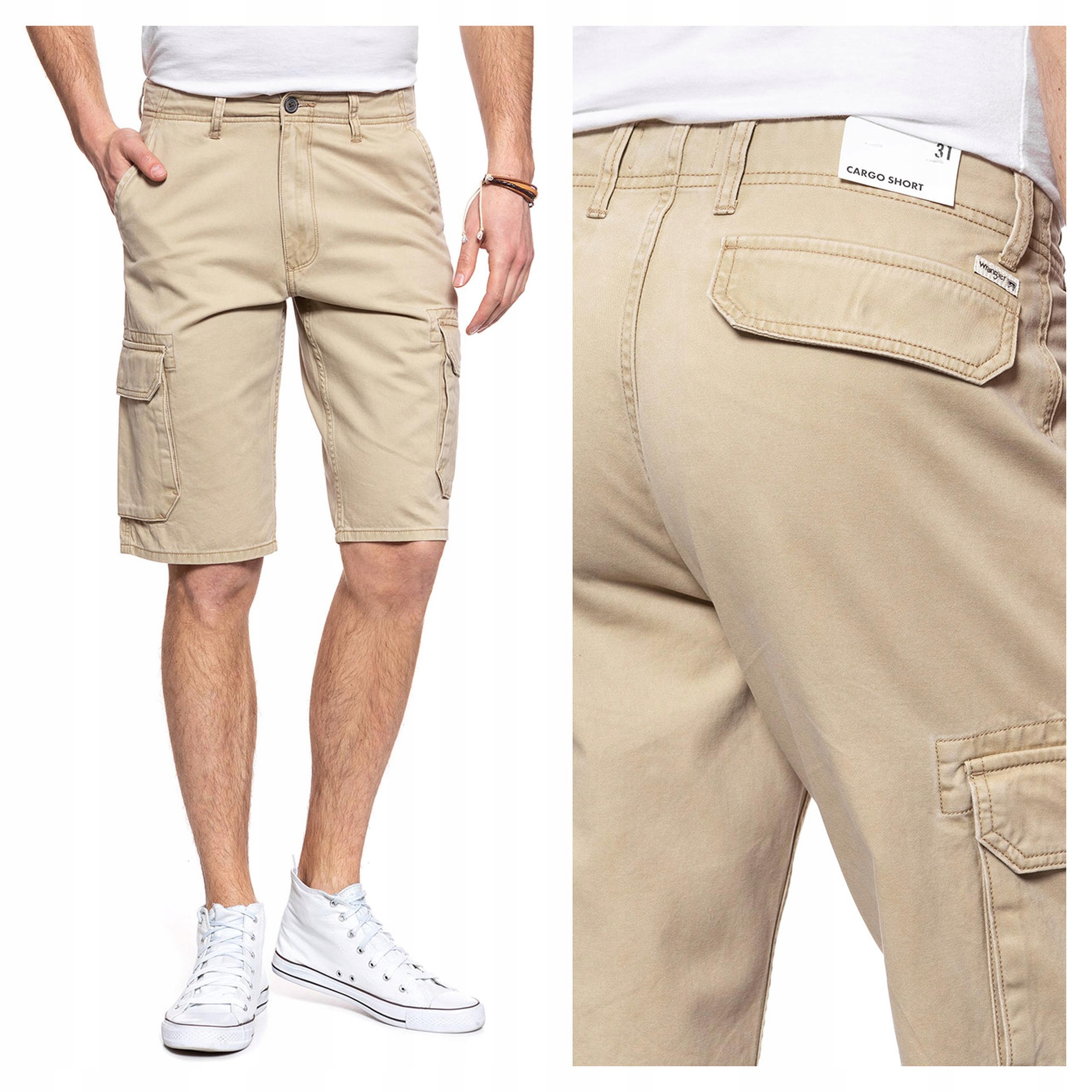 Kraťasy kapsáče bavlněné Wrangler béžové krátké na léto W31