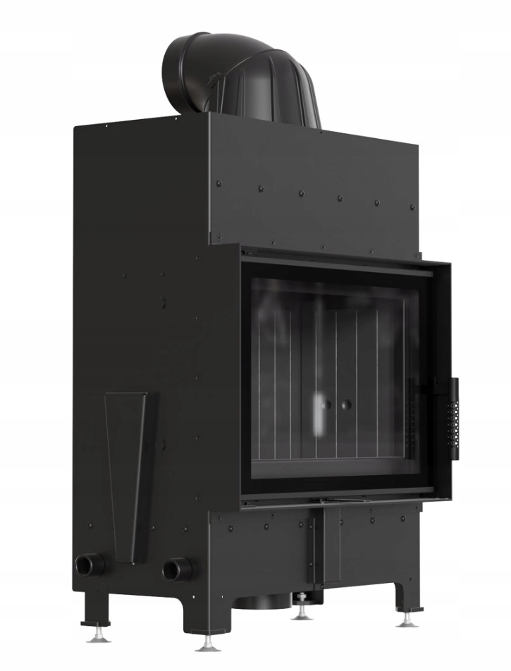 Kominek Powietrzny Stalowy Floki S black 8kW wkład kominkowy rekuperacja