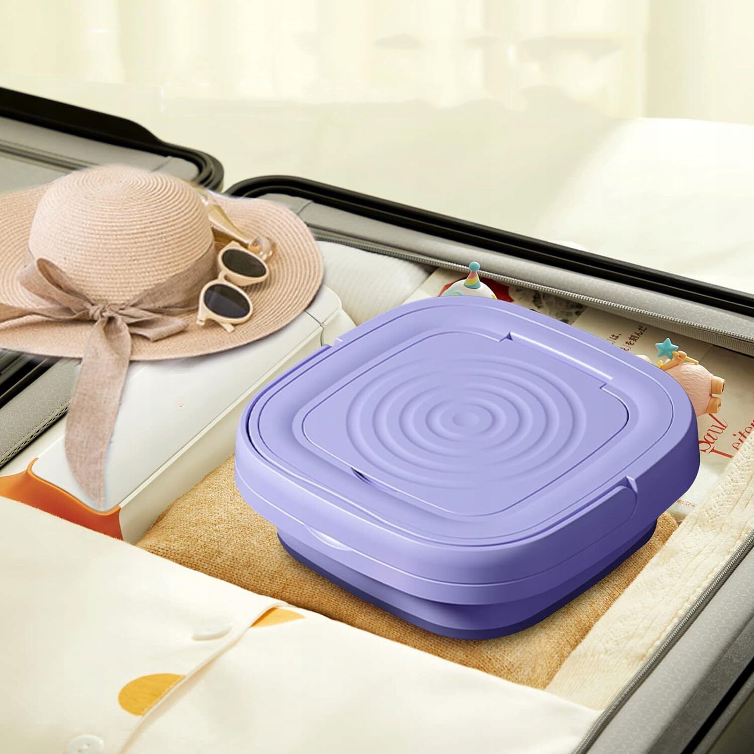 MINI PRALKA 8L, PRZENOŚNA MAŁA PRALKA, SKŁADANA PRALKA PODRÓŻNA DO UBRAŃ Głębokość produktu 30 cm