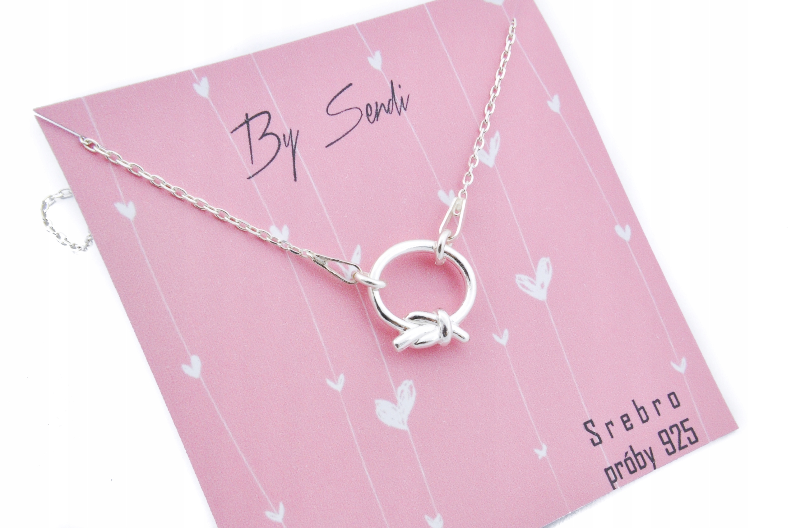 

Delikatny naszyjnik bff supeł srebrny węzeł srebro