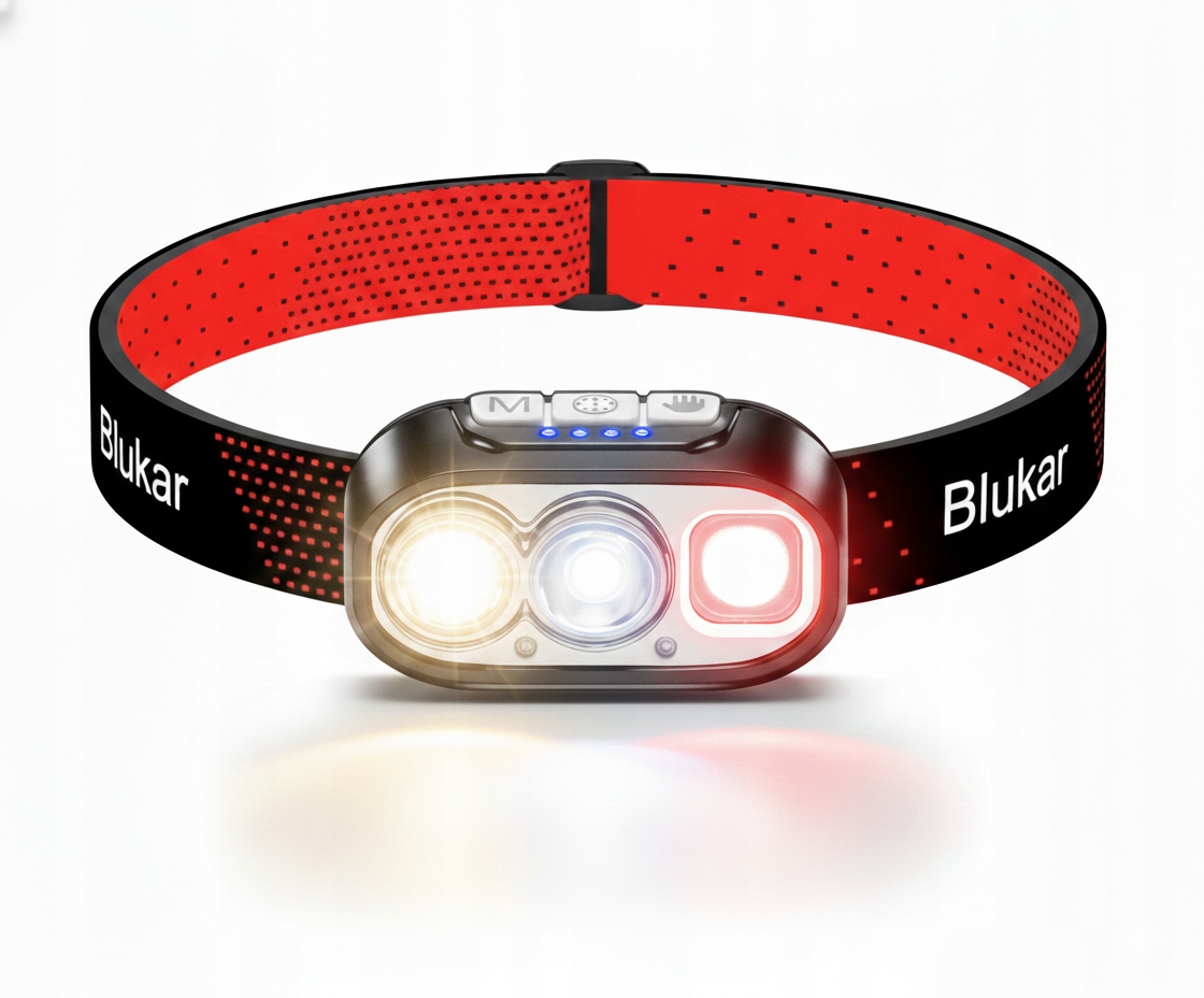 Latarka czołówka Led akumulatorowa usb-c 2000lm 12 trybów ciepła zimna Cob