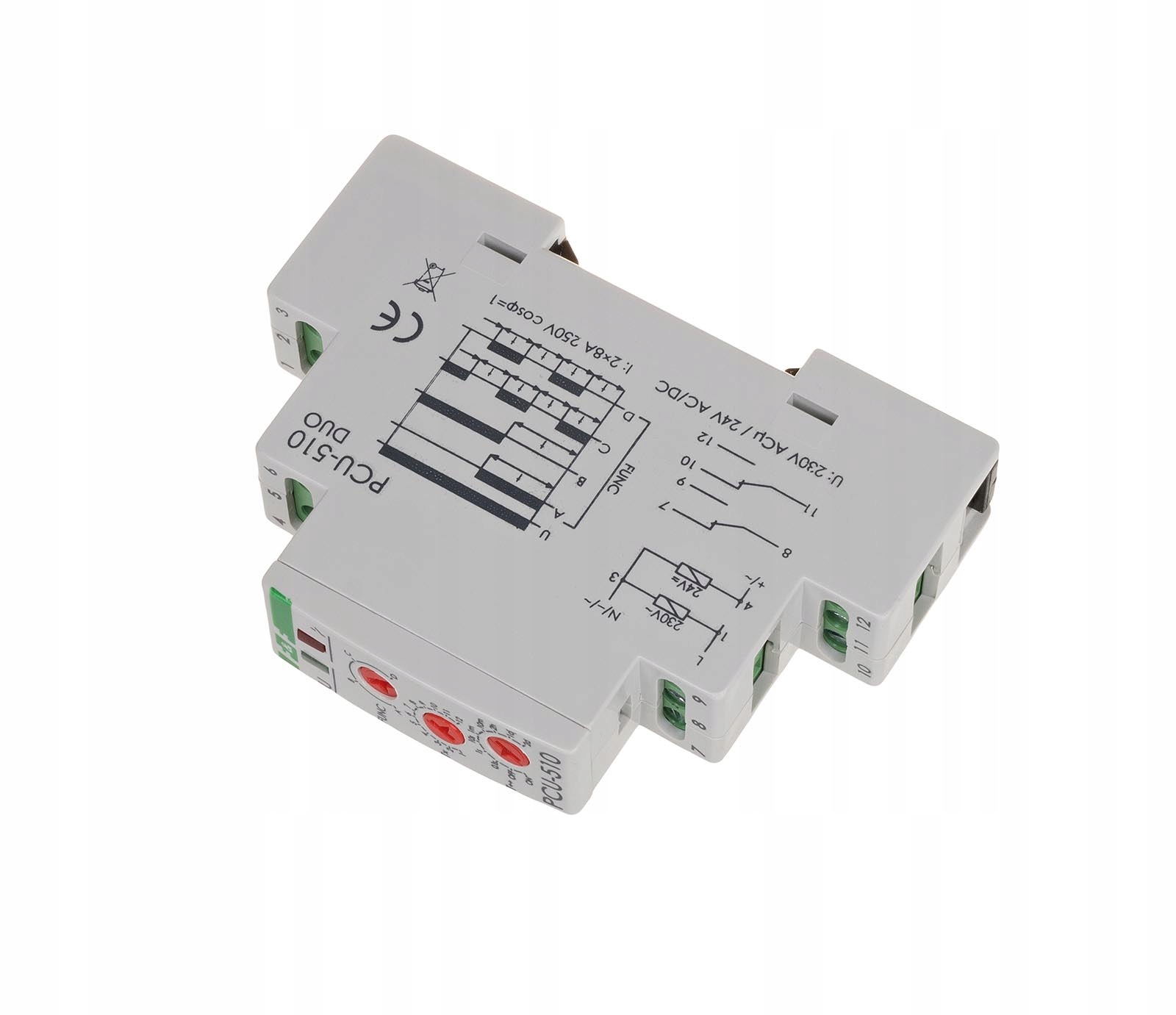 Przekaźnik czasowy 230V 2x8A PCU-510 DUO F&F Kod producenta PCU-510 DUO