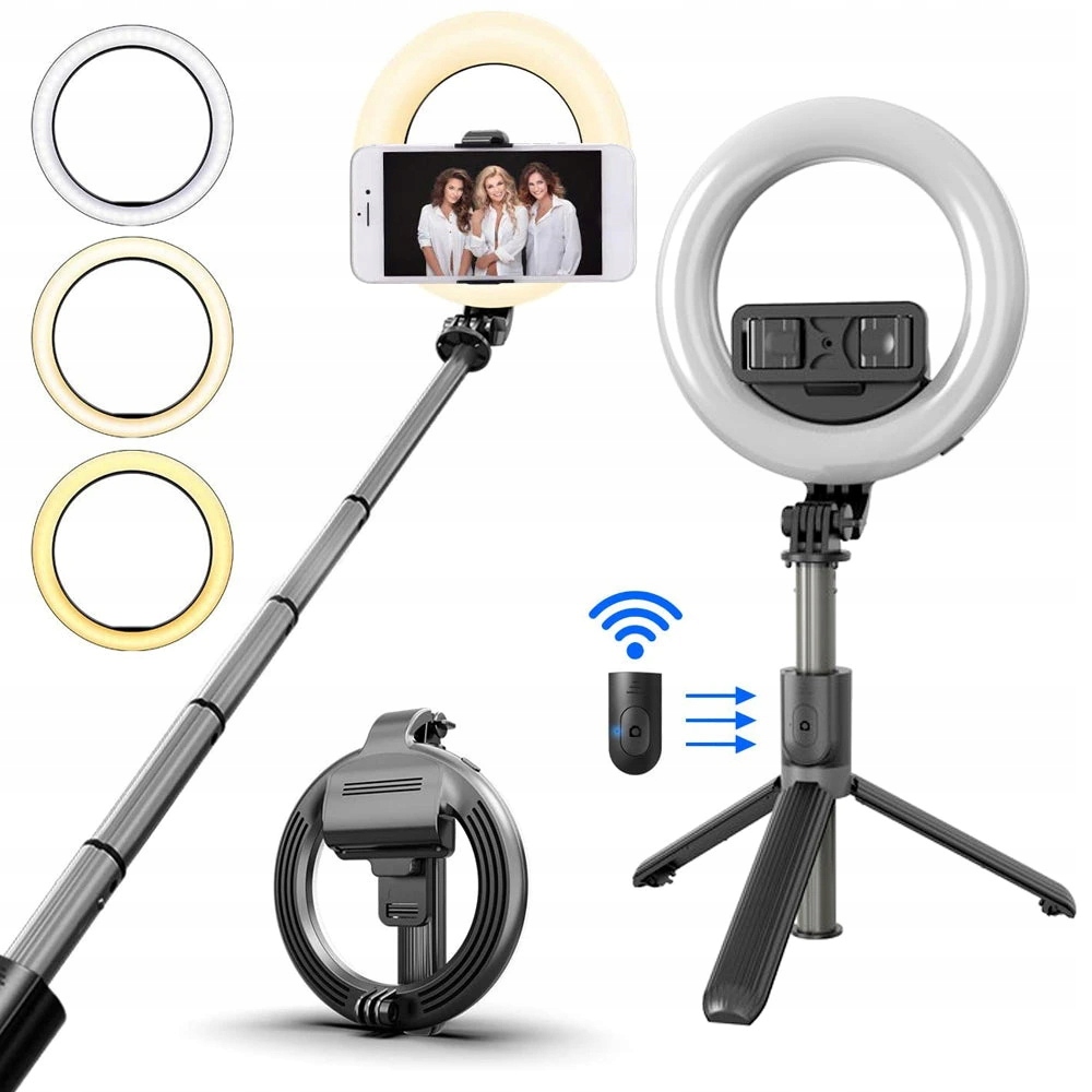 LAMPA DO TELEFONU RING UCHWYT STATYW PIERŚCIENIOWA LED SELFIE PILOT