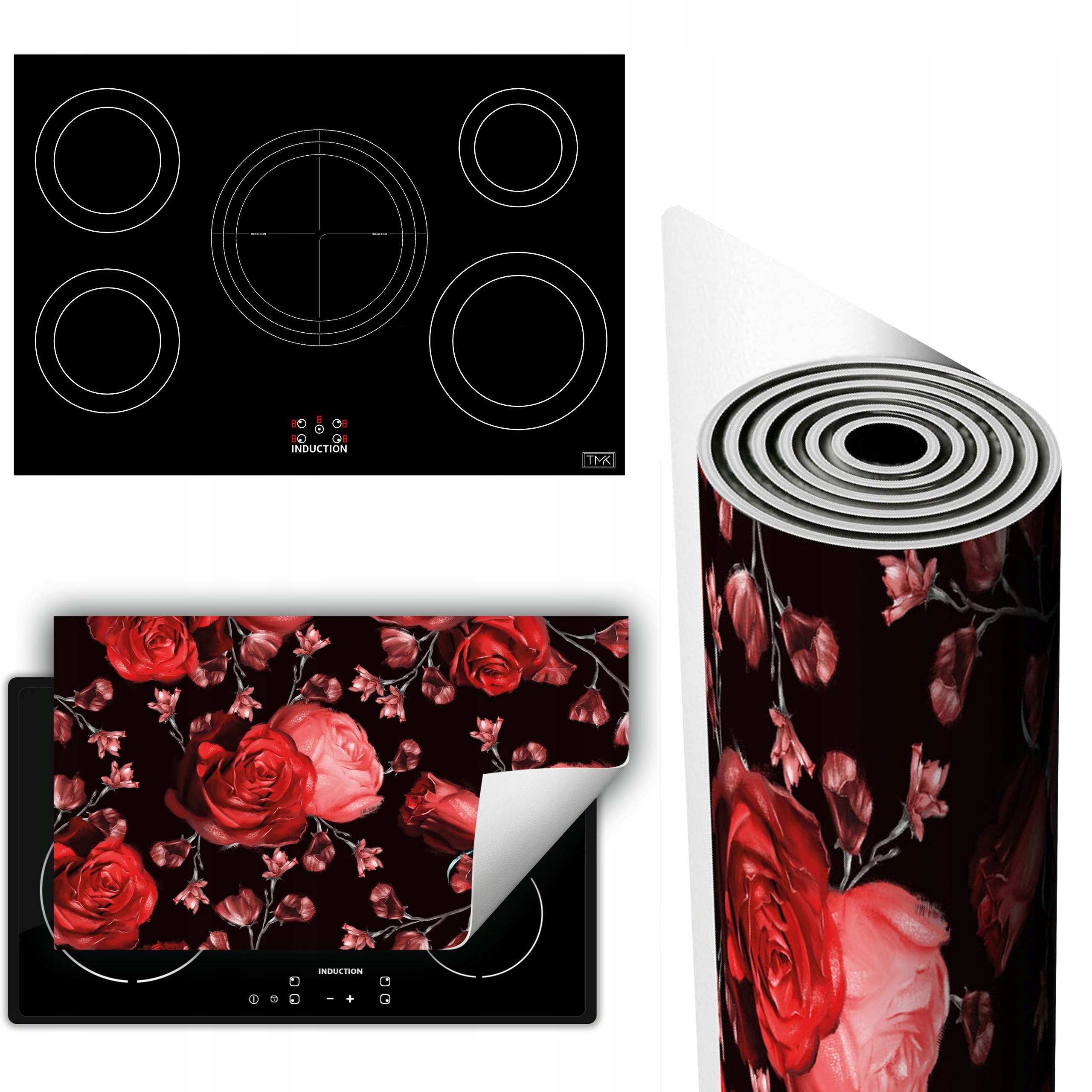 Vinylová Podložka Na Ochranu Kuchyňské Desky 90x52 černá růže