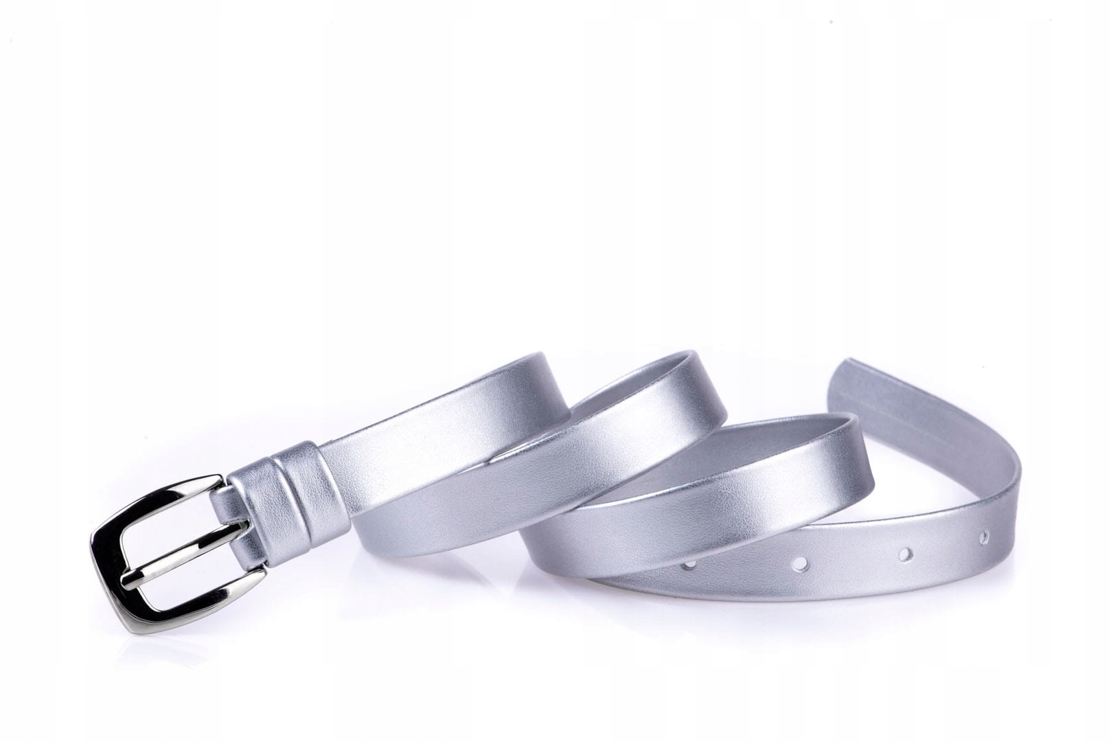 

Pasek damski klasyczny srebrny mat 2 cm