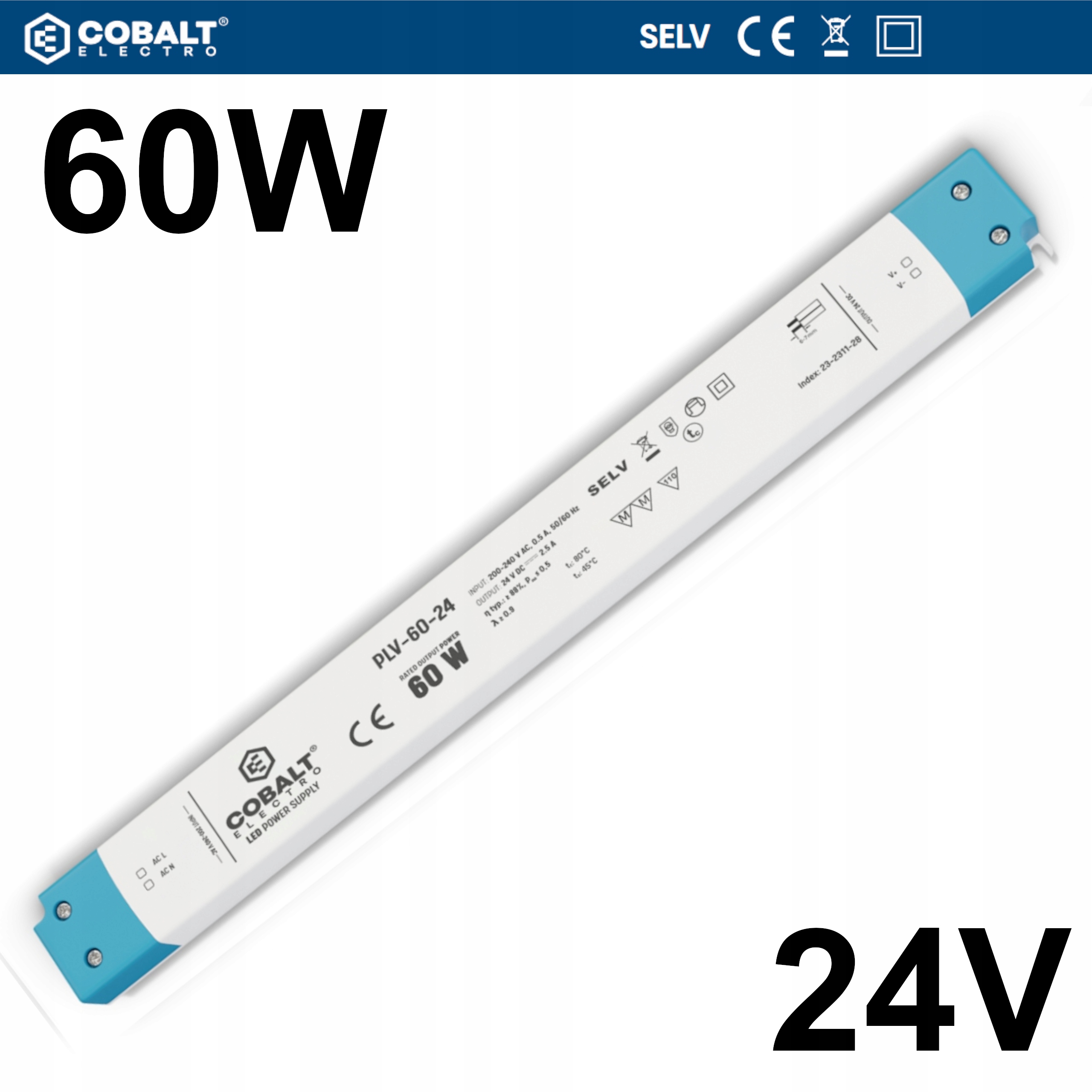 Napájecí Zdroj Pro Led Pásky Ultra Silim IP20 Plv 60W 24V