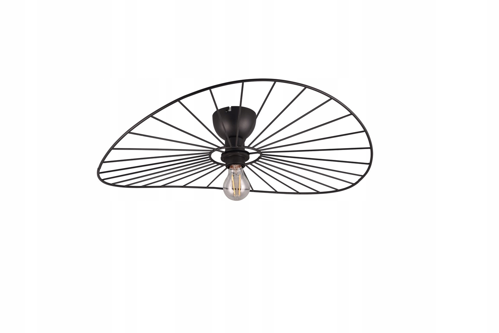 Čierna stropná lampa s drôteným klobúkom 60 cm do obývacej izby a spálne Rl