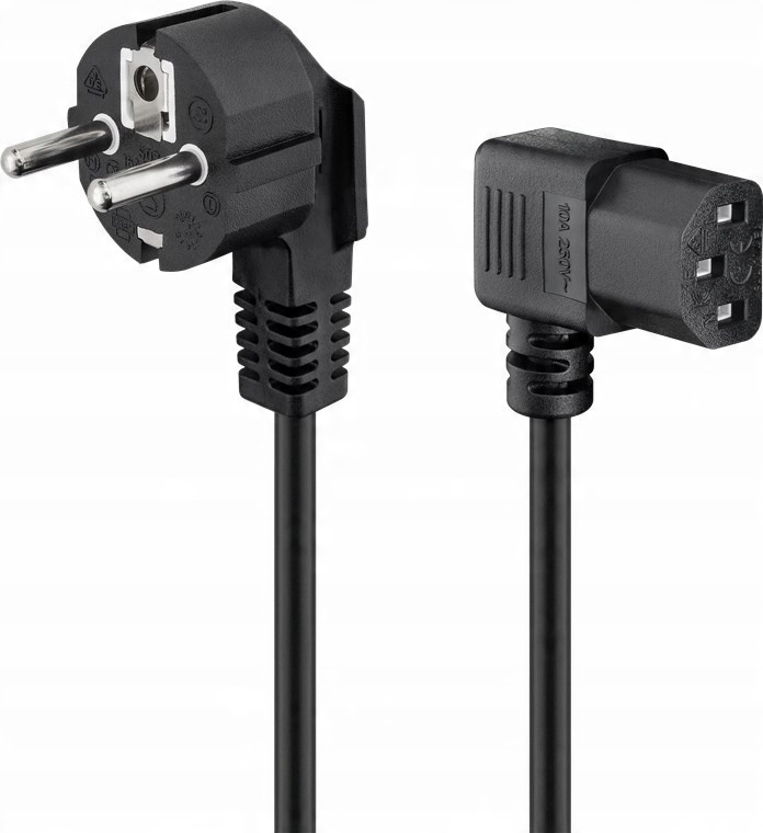 

Kabel zasilający obustronnie kątowy, czarny 1.5 m