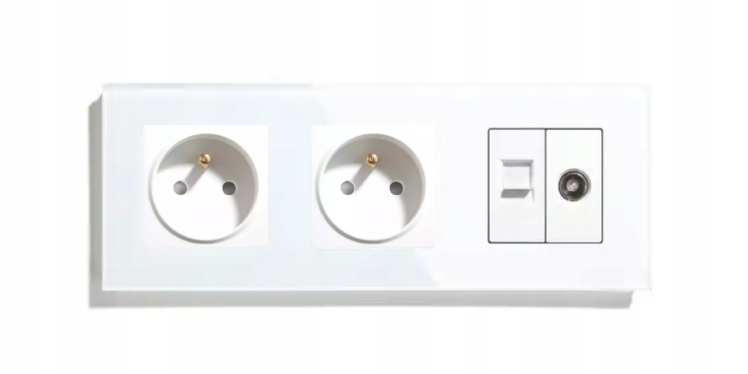 Elektrická Skleněná Zásuvka Trojitá Tv/internet 228 mm Kontakt 16A