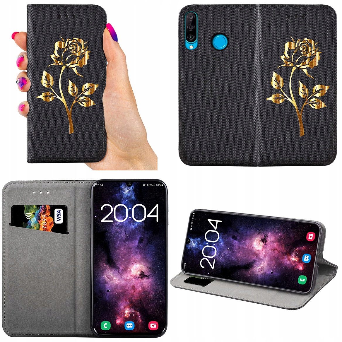 Etui MAGNET ROSE Case do Huawei P30 Lite + SZKŁO Marka Inna
